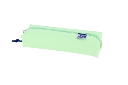 Astuccio rettangolare medio Oxford Live & Go - Materiale imbottito - Elastico per attaccarlo al quaderno - Verde