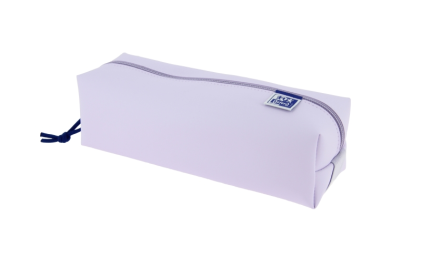 Astuccio Oxford Live & Go grande quadrato - Materiale imbottito - Elastico per attaccarlo al quaderno - Colore malva