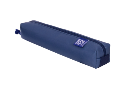 Custodia quadrata piccola Oxford Kangoo & You - Realizzata in pelle nappa - Fascia elastica per agganciarla al notebook - Blu