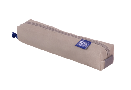 Custodia quadrata piccola Oxford Kangoo & You - Realizzata in pelle nappa - Fascia elastica per agganciarla al notebook - Grigio pietra