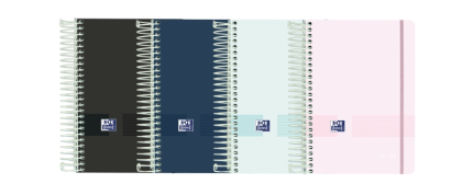 Agenda scolastica Oxford Live & Go 25/26 giorni a spirale - Confezione da 8 - Copertina in plastica opaca - Angoli microperforati - Spazio per appunti - Chiusura elastica - Colori assortiti