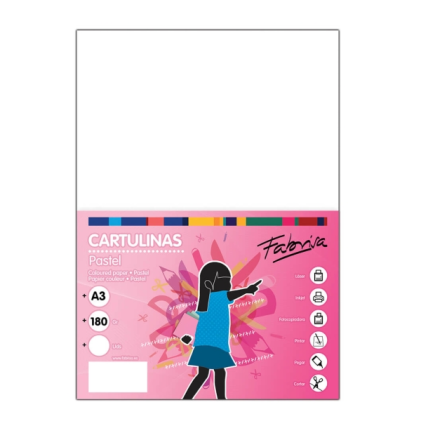 Fabrisa Confezione da 25 Cartoncini 180 g/m&sup2; - Formato A3 - Colore Bianco