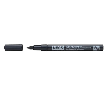Pennarello indelebile Pentel N50S - Punta fine da 3,18 mm - Resistente all'acqua e alla luce - Nero