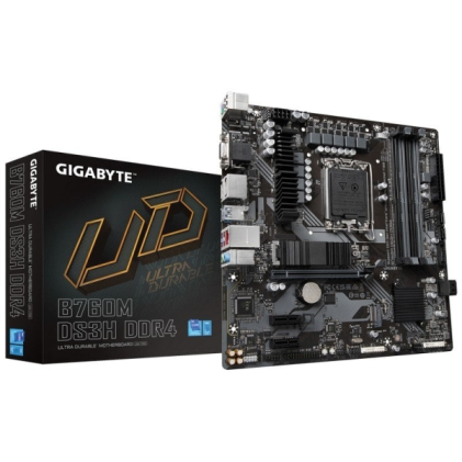 Scheda madre Gigabyte B760M DS3H Intel LGA1700 4x DDR4 - M.2, SATA, PCIe4.0, HDMI, Displayport, USB 3.2, USB-C - MicroATX