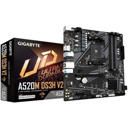 Scheda madre Gigabyte A520M DS3H V2 AMD AM4 4xDDR4 - M.2, SATA, PCIe3.0 - HDMI, DisplayPort, DVI, RJ-45, USB 3.2 - MicroATX
