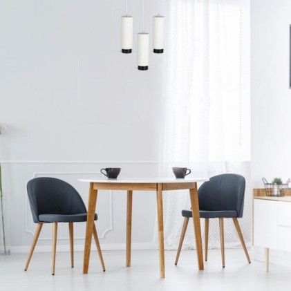 V-TAC Portafaretto LED a Sospensione GU10 Corpo in Gesso Bianco Base Metallica Nera