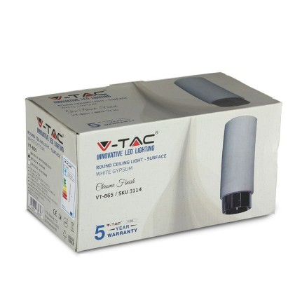 V-TAC Portafaretto LED GU10 e GU5.3 (MR16) Corpo in Gesso Base Metallica Cromata