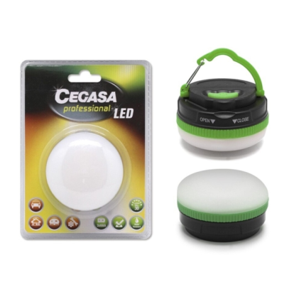 Torcia professionale Cegasa a 5 LED e 30 lm - Gancio per appendere - 5 modalità di illuminazione - Resistente agli urti e all'acqua IP44 - Funziona con 3 batterie AAA (non incluse)
