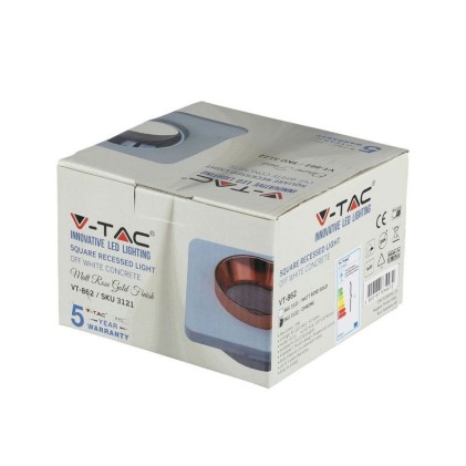 V-TAC Portafaretto LED da Incasso GU10 Corpo in Gesso Quadrato Colore Bianco con Finitura Cromata