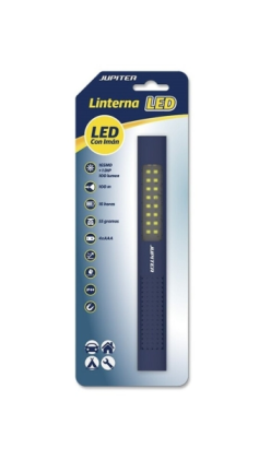 Barra luminosa multi-LED Jupiter 100lm - Con magnete - Resistenza IP44 - Funziona con 4 batterie AAA (non incluse) - Colore blu