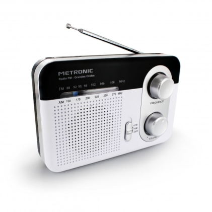 Radio portatile Metronic AM/FM e onde lunghe - Bianca