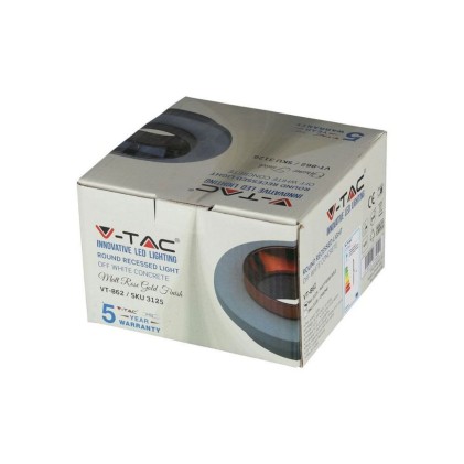 V-TAC Portafaretto LED da Incasso GU10 Corpo in Gesso Rotondo Colore Bianco con Finitura Oro Rosa