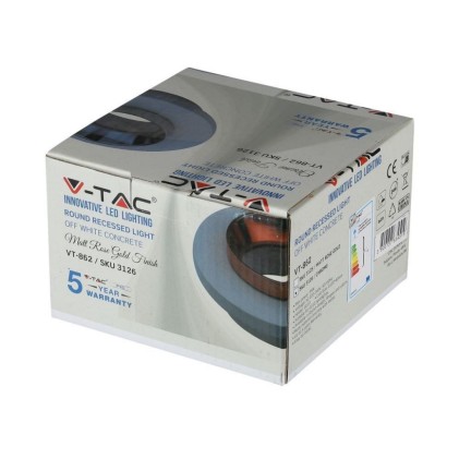 V-TAC Portafaretto LED da Incasso GU10 Corpo in Gesso Rotondo Colore Bianco con Finitura Cromata
