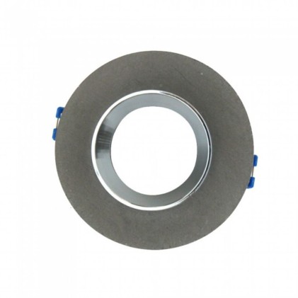 V-TAC Portafaretto LED da Incasso GU10 Corpo in Gesso Rotondo Colore Grigio con Finitura Cromata