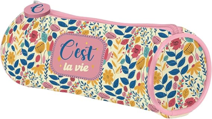 Astuccio rotondo semplice Dohe C`est la Vie - Chiusura con cerniera e tiretto in gomma