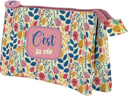 Astuccio triplo Dohe C`est la Vie - Doppia chiusura con cerniera e tiretto in gomma