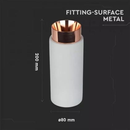 V-TAC Portafaretto LED Montaggio a Plafone Rotondo GU10 e GU5.3 (MR16) Corpo in Gesso e Calcestruzzo Grigio e Metallo Rosa Dorato