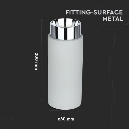 V-TAC Portafaretto LED Montaggio a Plafone Rotondo GU10 e GU5.3 (MR16) Corpo in Gesso e Calcestruzzo Grigio e Metallo Cromato