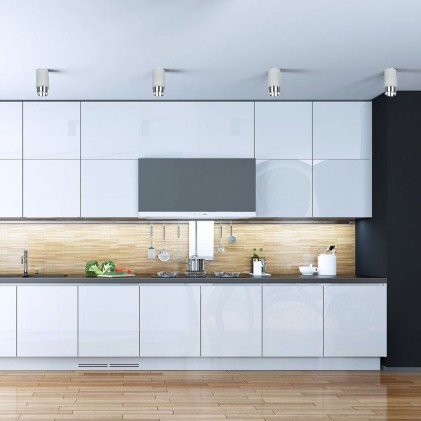 V-TAC Portafaretto LED Montaggio a Plafone Rotondo GU10 e GU5.3 (MR16) Corpo in Gesso e Calcestruzzo Grigio e Metallo Cromato