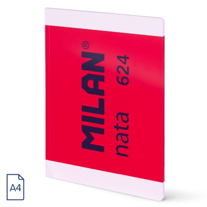 Quaderno incollato Milan Nata 624 Formato A4 Griglia 5x5mm - 48 fogli da 95 g/m2 - Microperforato - Colore Rosa