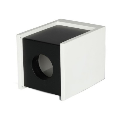 V-TAC Portafaretto LED Montaggio a Plafone Quadrato GU10 e GU5.3 (MR16) Corpo in Gesso Bianco Base Nera