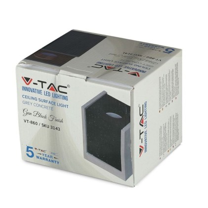 V-TAC Portafaretto LED GU10 Corpo in Gesso a Cubo Grigio Finitura Cromata