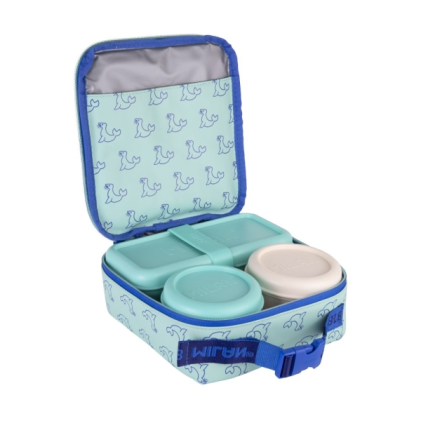 Borsa termica per alimenti Milan Collection 460 da 3,9 l - Include 3 contenitori per alimenti 2 da 0,25 l e 1 da 0,75 l - Interno termicamente isolato - Verde/Blu