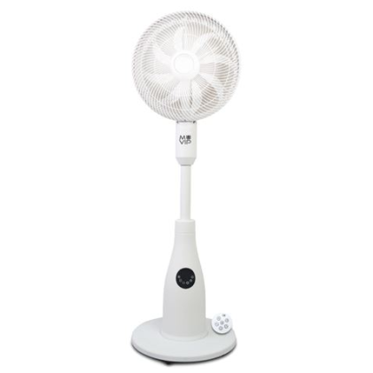 Ventilatore a piantana Muvip 80W con 8 pale - 7 velocità - Ventilatore nebulizzatore - Funzione di oscillazione - Luce LED - Bianco