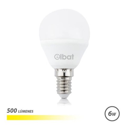 Lampadina LED Elbat G45 6W 500LM E14 Luce calda - 3000K - Bianca