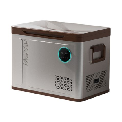 Frigorifero portatile a compressore Muvip da 41 litri - Temperatura tra -20º/+20º - 60 W - Doppia zona - Maniglie per il trasporto - Compressore silenzioso - Argento/Marrone