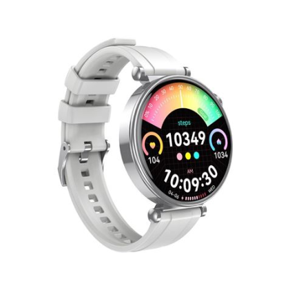 XO GT4 Mini Smartwatch Schermo Rotondo 1.32" AMOLED - Multisport - Monitoraggio del Sonno - Chiamate BT - IP68 - Colore Argento