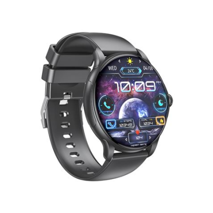 Smartwatch XO J11 con schermo rotondo HD da 2,06" - Assistente vocale - Controllo musicale - Display sempre attivo - Chiamate BT - IP68 - Nero