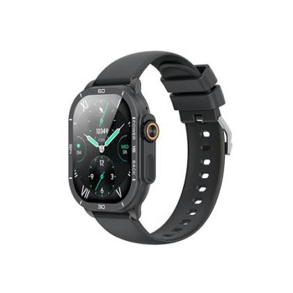 XO J12 Smartwatch Schermo Quadrato 2.06" AMOLED - Assistente Vocale - Controllo Musica - Multisport - Chiamate BT - IP68 - Nero