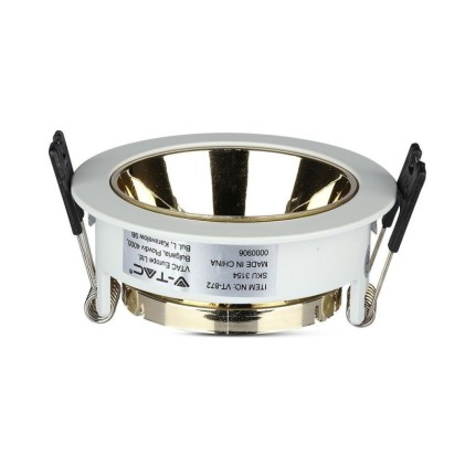 V-TAC Portafaretto LED da Incasso GU10 Rotondo Colore Bianco con Supporto Orientabile Oro