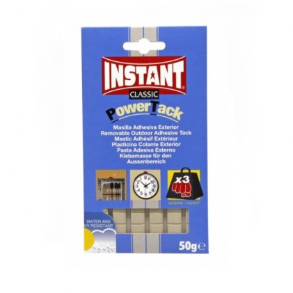 Stucco adesivo Instant Power Tack Classic, confezione da 50 g - Adatto per uso esterno - Resistente ai raggi UV del sole e alla pioggia