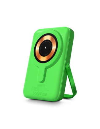 Urban Factory Magnee Power Powerbank universale 10000mAh - Ingresso USB-C - Uscita USB-C, USB-A e wireless - Colore verde neon