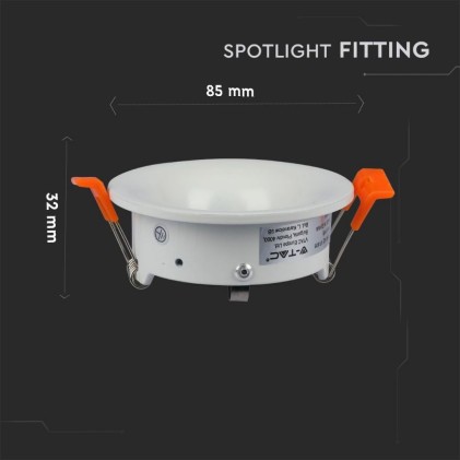 V-TAC Portafaretto LED da Incasso GU10 Rotondo Colore Bianco