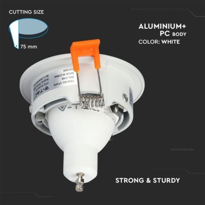 V-TAC Portafaretto LED da Incasso GU10 Rotondo Colore Bianco