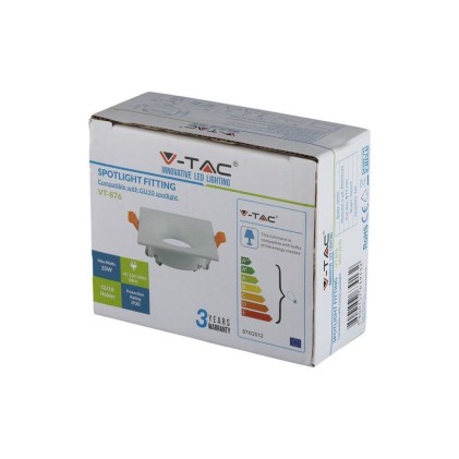 V-TAC Portafaretto LED da Incasso GU10 Quadrato Colore Bianco