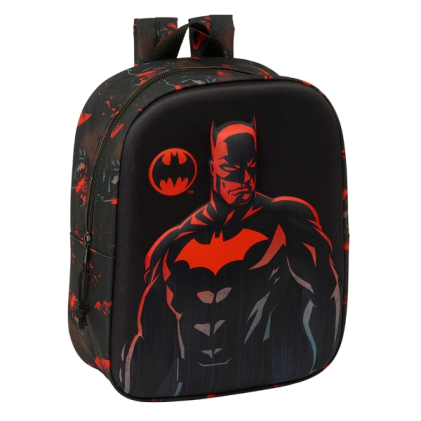 Zaino per bambini Safta Batman 3D - Manico - Scomparto principale con cerniera - 22x27x10 cm - Nero