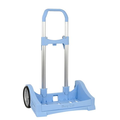 Zaino trolley Safta Evolution - Montaggio universale - Ruote antivibrazione da 14 cm - Alluminio/PP - 40x85x28 cm - Azzurro