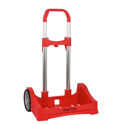Zaino trolley Safta Evolution - Montaggio universale - Ruote antivibrazione da 14 cm - Alluminio/PP - 40x85x28 cm - Rosso