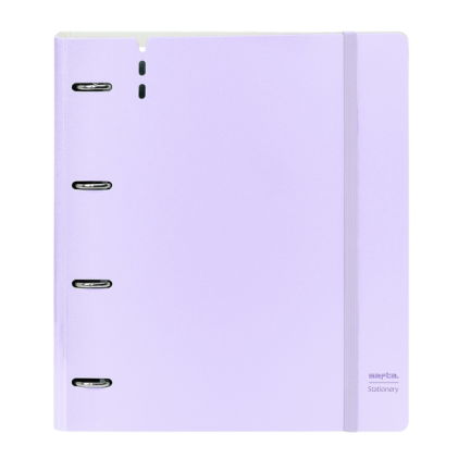 Raccoglitore ad anelli Safta - Schiuma PP - Anelli da 35 mm - Include 100 fogli A4 - 27x32x4 cm - Colore lavanda