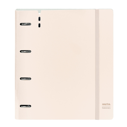 Raccoglitore ad anelli Safta - Schiuma PP - Anelli da 35 mm - Include 100 fogli A4 - 27x32x4 cm - Beige