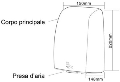 Asciugamani Elettrico a fotocellula in ABS EoloMini silver