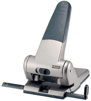 Petrus 305 perforatrice per spessori - Fino a 65 fogli - Fino al formato A3 - Svuotamento facile - Perforatori da 5,5 mm