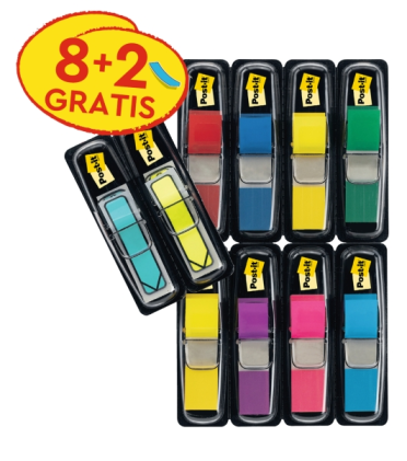 Post-it Index Pack da 10 dispenser con 35 pennarelli riposizionabili - Forma rettangolare - Colori assortiti