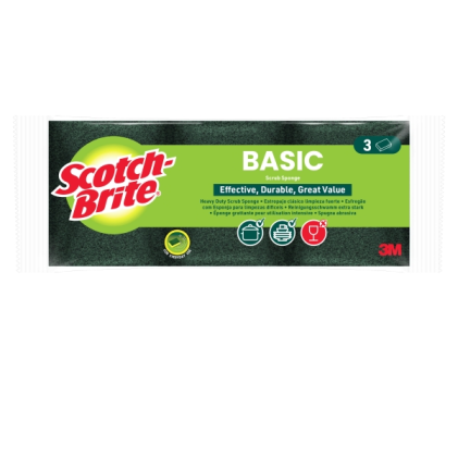 Scotch-Brite Confezione da 3 Pagliette in Fibra Verde - Verde Scuro
