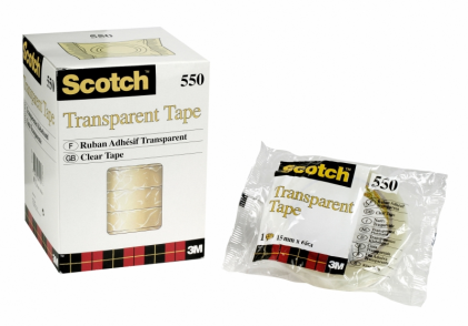 Confezione da 10 nastri adesivi Scotch 550, 15 mm x 66 m - Trasparenti