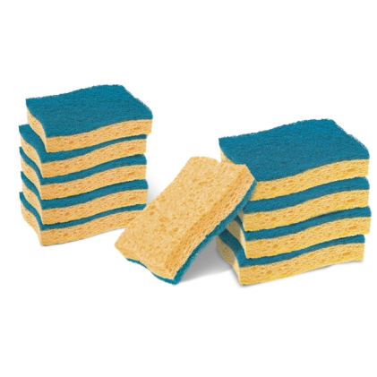 Confezione da 10 spugnette abrasive Scotch-Brite per cucina - Antigraffio - Cellulosa - Gialle